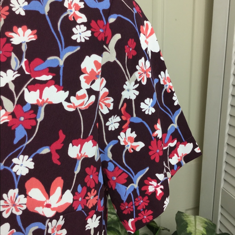 #32 Tommy HILFIGER BROOKSHIRE RED FLORAL Flare  DRESS - Picture 7 of 11